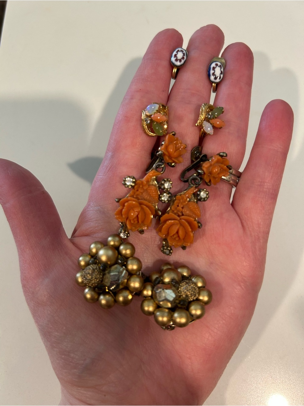 Vintage clip on and screw back earrings